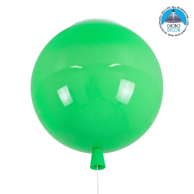 GLOBOSTAR® BALLOON 00653 Παιδικό Φωτιστικό Οροφής με Ντουί 1 x E27 AC 220-240V IP20 - Πράσινο - Μ30 x Π30 x Υ33cm
